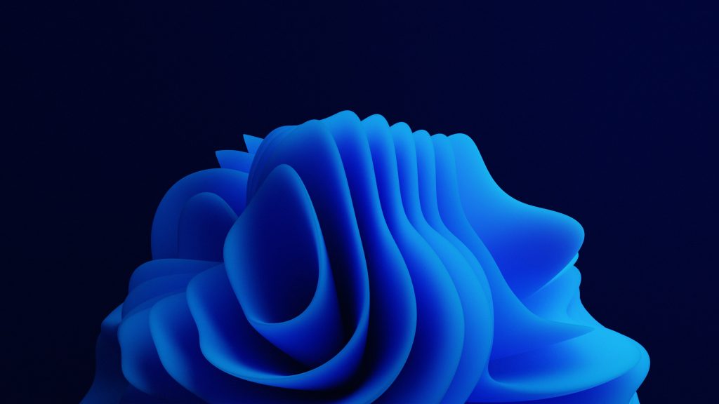 digital art depicting a blue shape
