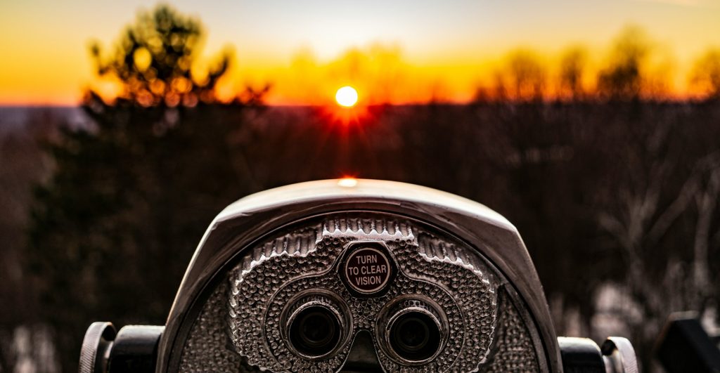 a coin operated telescope and the sunrise